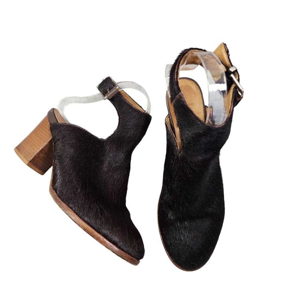 Thakoon Addition Womens Calf Hair Sling Back Bootie Size EU 37 US 6.5 Dark Brown